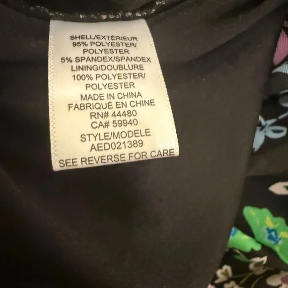 AFRM Los Angeles Sonia Ruched Floral Dress | Black | Small - Picture 6 of 6